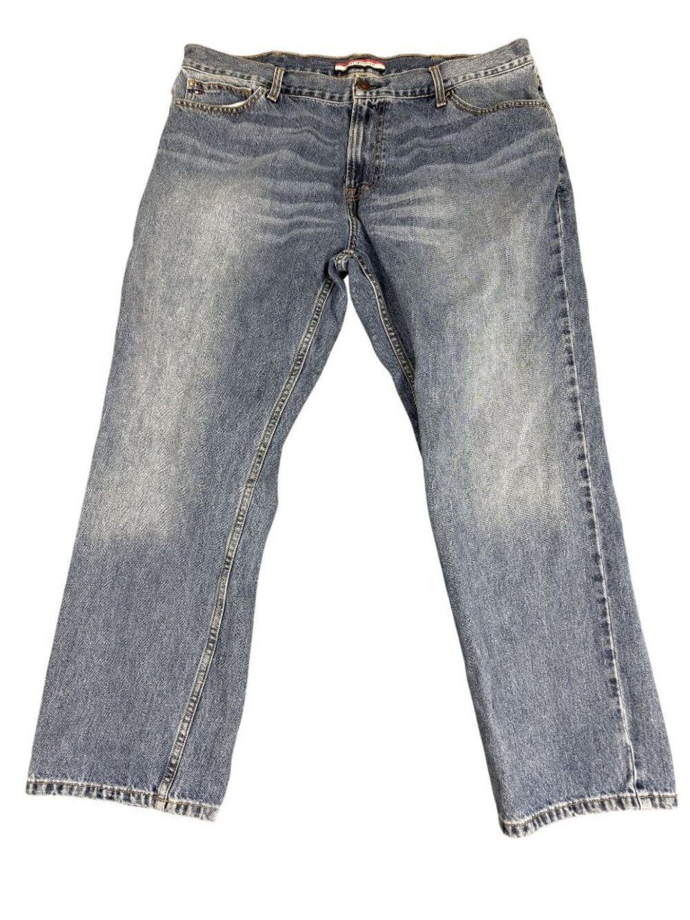 Tommy Hilfiger Mens Blue Denim Jeans 40x30 Classic Fit Five Pocket Zip Fly